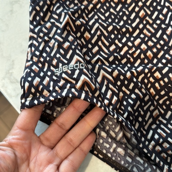 Speedo swim swimming bathing suit brown black swim class meet back to school - Picture 2 of 9